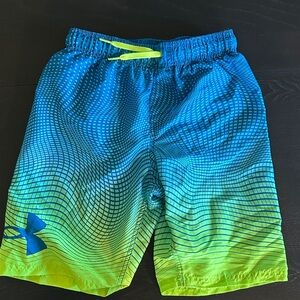 Under Armour Blue and Yellow Patterned Swim Shorts